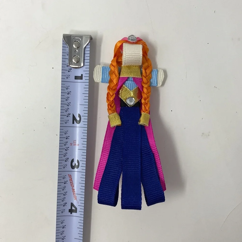 Unbranded handcrafted Headband with Disney Frozen Anna ribbon clip set